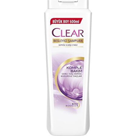 Clear Komple Bakım Şampuan 600 ml x 2 Adet