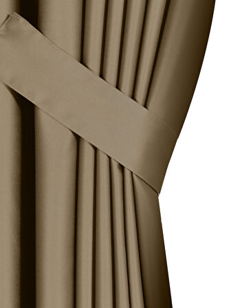 Super Blackout Serisi Deve Rengi Tüyü Rengi Işık Geçirmez Ekstraforlu Fon Perde