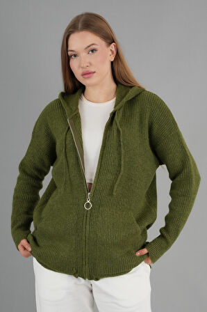 ALEXANDERGARDI KAPÜŞONLU FERMUARLI TRİKO HIRKA(A92409-S)