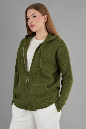 ALEXANDERGARDI KAPÜŞONLU FERMUARLI TRİKO HIRKA(A92409-S)