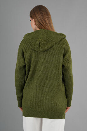 ALEXANDERGARDI KAPÜŞONLU FERMUARLI TRİKO HIRKA(A92409-S)