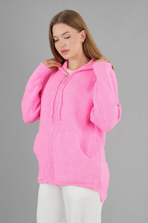 ALEXANDERGARDI KAPÜŞONLU FERMUARLI TRİKO HIRKA(A92409-S)