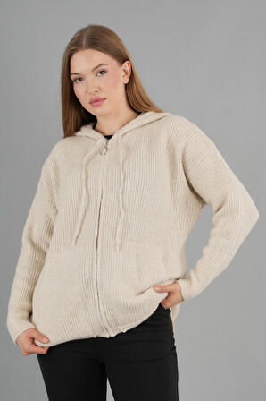 ALEXANDERGARDI KAPÜŞONLU FERMUARLI TRİKO HIRKA(A92409-S)