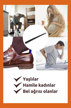 2'li Set 42 ve 54 Cm Askılı Ayakkabı Çekeceği Uzun Plastik Kerata Renkli Ayakkabı Giyme Aparatı
