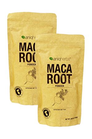 2 Adet Aniqnaturals Maca Kökü Tozu - 2X200gr Maca Powder  - Lepidium Meyeni