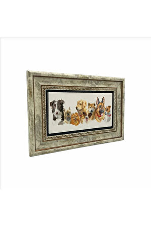 Sevimli Köpekler Baskılı Taş Tablo 20x30