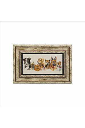 Sevimli Köpekler Baskılı Taş Tablo 20x30