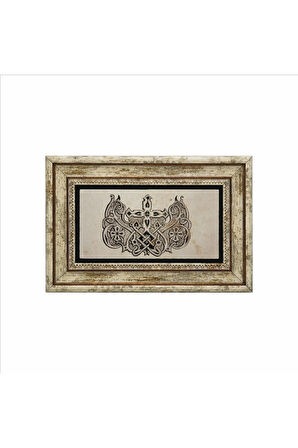 Haçlı Kral Tacı Motifi Baskılı Taş Tablo 20x30