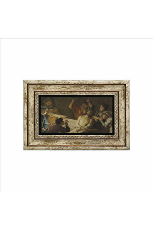 Dikenlerle Taçlandırılan İsa (Gerard van Honthorst, 1622) Baskılı Taş Tablo 20x30