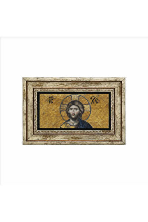 İsa Mozaiği Ayasofya Baskılı Taş Tablo 20x30