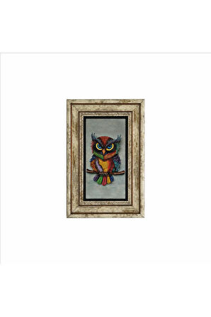Baykuş Baskılı Taş Tablo 20x30