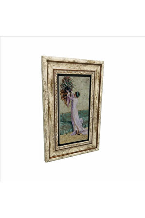 Vazo Yerleştiren Kız (Osman Hamdi Bey) Baskılı Taş Tablo 20x30