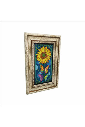 Ay Çiçeği Baskılı Taş Tablo 20x30