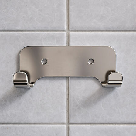 ASKILIK 2 Lİ YAPIŞKANLI VE VİDALI 1,2MM SS201 PASLANMAZ ÇELİK PAKETTE 2 ADET RENK KROM