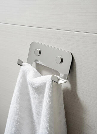 ASKILIK 2 Lİ YAPIŞKANLI VE VİDALI 1,2MM SS201 PASLANMAZ ÇELİK PAKETTE 2 ADET RENK KROM