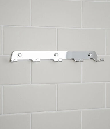 ASKILIK 5 Lİ YAPIŞKANLI VE VİDALI 1,2MM SS201 PASLANMAZ ÇELİK RENK KROM