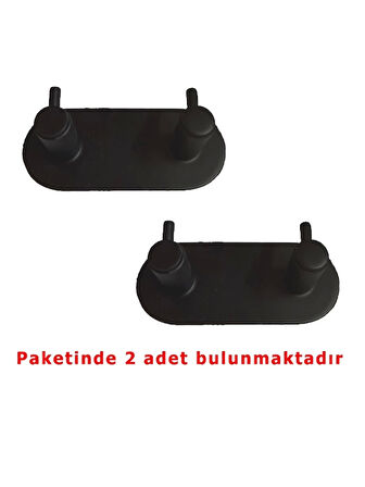 GLARE ÇUBUKLU KENDİNDEN YAPIŞKANLI ASKILIK OVAL İKİLİ MAT SİYAH