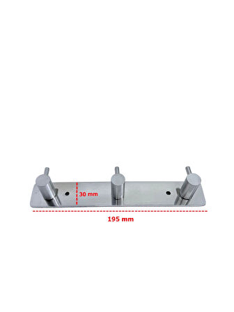 ASKILIK YAPIŞKANLI VE VİDALI ÇUBUKLU ÜÇLÜ KROM