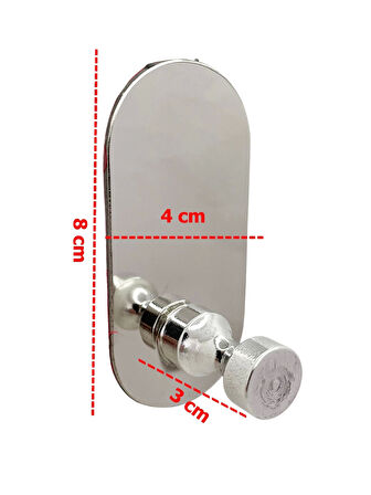 GLARE İNCE BELLİ KENDİNDEN YAPIŞKANLI ASKILIK TEKLİ OVAL KROM 4 LÜ PAKET