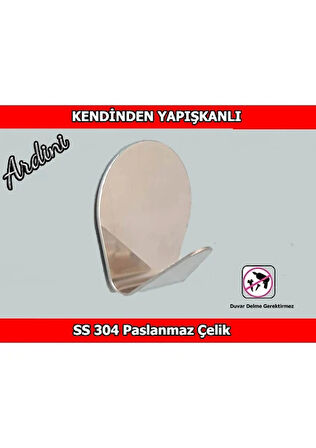 ARDİNİ PASLANMAZ ÇELİK KENDİNDEN YAPIŞKANLI BORNOZ HAVLU ASKISI TOMBUL 4'LÜ