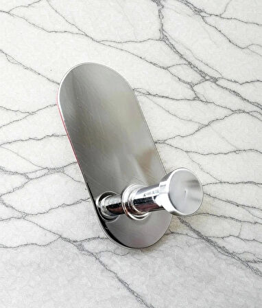 GLARE MANTAR KENDİNDEN YAPIŞKANLI ASKILIK TEKLİ OVAL KROM 4 LÜ PAKET