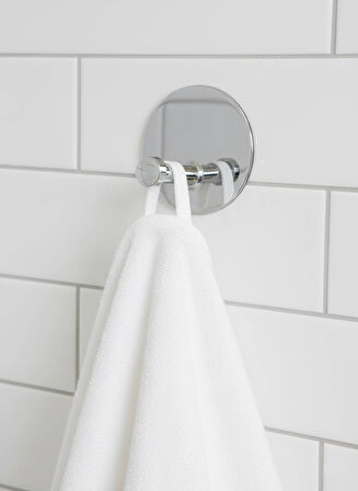 GLARE MANTAR KENDİNDEN YAPIŞKANLI ASKILIK TEKLİ YUVARLAK KROM 4 LÜ PAKET