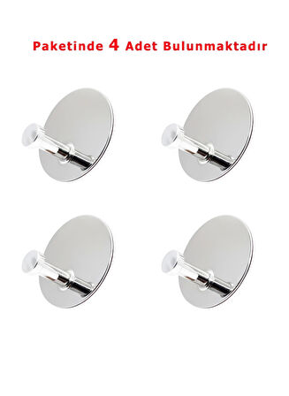 GLARE MANTAR KENDİNDEN YAPIŞKANLI ASKILIK TEKLİ YUVARLAK KROM 4 LÜ PAKET