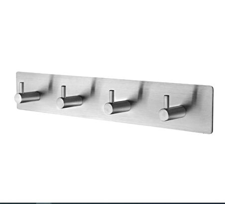 ASKILIK YAPIŞKANLI DİKDÖRTGEN ÇUBUKLU 4 KANCALI KROM