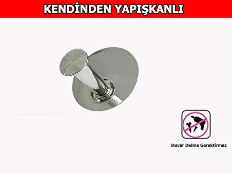 ASKILIK YAPIŞKANLI THİNCAL YUVARLAK TEKLİ KROM RENGİ PAKETTE 4 ADET