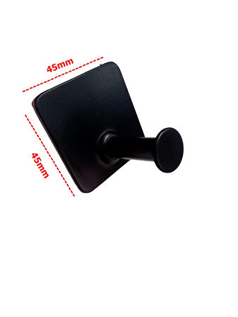 THİNCAL KENDİNDEN YAPIŞKANLI ASKILIK TEKLİ MAT SİYAH 4 LÜ PAKET