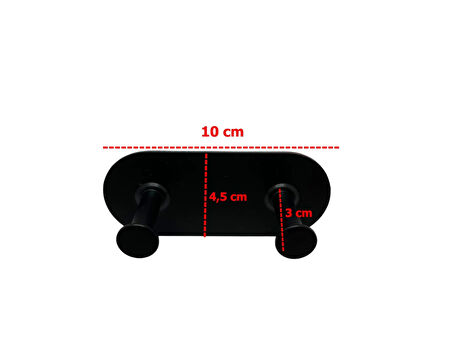 THİNCAL KENDİNDEN YAPIŞKANLI ASKILIK İKİLİ MAT SİYAH 2 Lİ PAKET