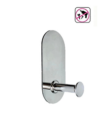 THİNCAL KENDİNDEN YAPIŞKANLI ASKILIK TEKLİ OVAL KROM 4 LÜ PAKET