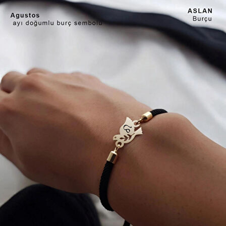 Derin ve Anlamlı Siyah Örgülü 14 Ayar Altın Plakalı ve Kuş Motifli Ağustos Bilekliği