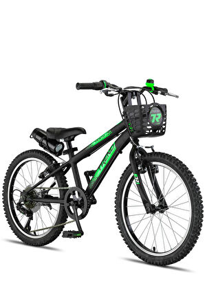 TRENDBIKE Mistral 20 Jant Vitesli Çocuk Bisikleti, 6-10 Yaş, 6. Vitesli Siyah-Neon Yeşil