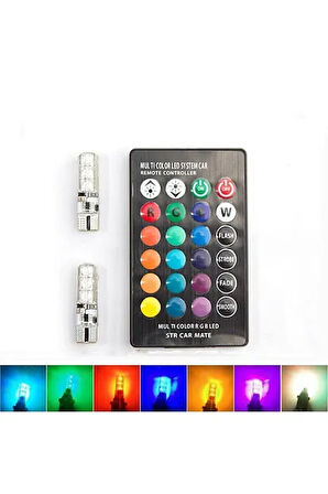 T10 PARK AMPULU UZAKTAN KUMANDALI RGB