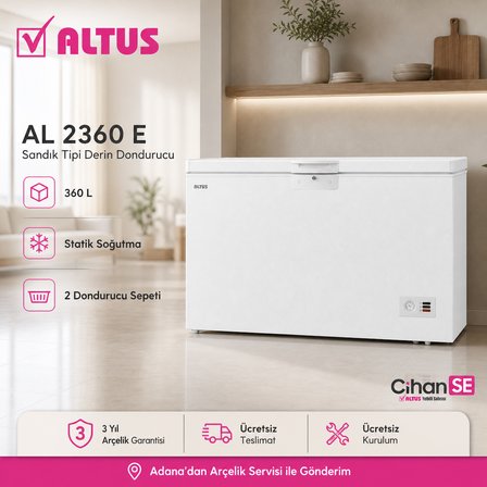 Altus AL-2360 E Yeni E Enerji Yatay Derin Dondurucu 360 Litre