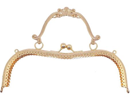 21 cm gold  çanta klipsi (örgü çanta için)