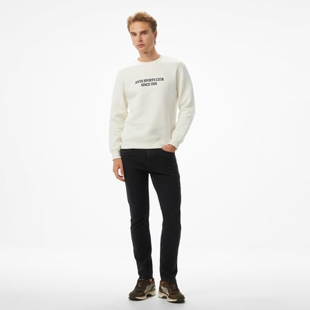 Anta Sports Club Erkek Beyaz Sweatshirt