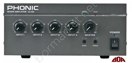PHONIC CA60 60W Anons Mixer Amplifier 70/100V Trafolu 