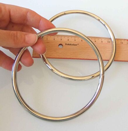 11 cm gümüş renk  metal çanta  sapı