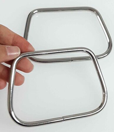 11x8 cm gümüş renk  metal çanta  sapı
