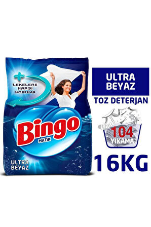 Bingo Matik Toz Çamaşır Deterjanı 4 Kg Ultra Beyaz 2'li