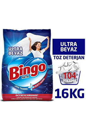 Bingo Matik Toz Çamaşır Deterjanı 4 Kg Ultra Beyaz 2'li