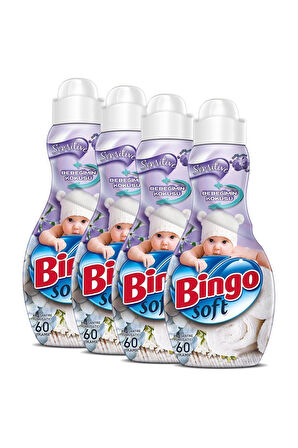 Bingo Soft Konsantre Çamaşır Yumuşatıcısı Sensitive 1440 ml Ekonoipaketi 4'lü