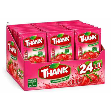 TENK MEYVELİ İÇECEK TOZ ÇİLEK 12 GR (24 Adet)