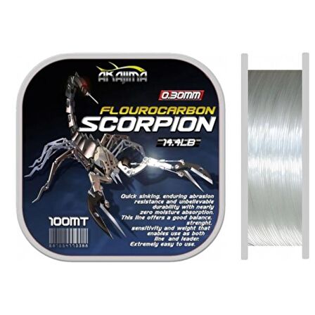 Akajima Scorpion Fluorocarbon Misina 100 mt 0.28 mm