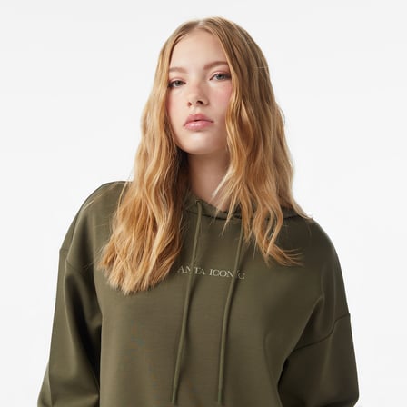 anta iconic kadın yeşil sweatshirt