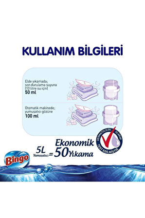 Bingo Soft Çamaşır Yumuşatıcısı Gülpembe 5 L Ekonomi Paketi 4'lü