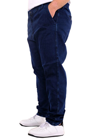 Mode XL Büyük Beden Erkek Kot Pantolon Yan Cep CHINO 18880 Mavi