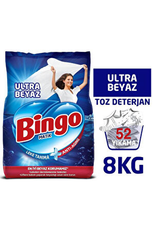 Bingo Matik Toz Çamaşır Deterjanı 4 Kg Ultra Beyaz 2'li